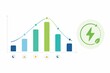 © Leo Rohmann - Energy efficiency chart with bars line graph and sustainability icon