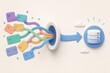 © Leo Rohmann - Data integration concept with colorful flowing streams into database