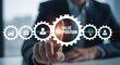 © MSTNURJAHAN - Value Proposition Strategy Concept Businessman Touching Gear Innovation Development Solution Customer Success Partnership Relationship Business