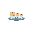 © Arviananda - Logistics Conveyor Belt Icon with Shipping Boxes, Supply Chain and Industrial Production Line Concept