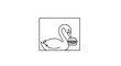 © Dadang - Whimsical Swan Eating Burger, Minimalist Line Art Illustration