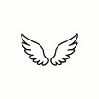 © Ehtsham - Simple black wings icon with feather details isolated on white background