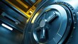 © PikePicture - Steel vault door with a robust locking mechanism securing valuable assets and confidential information, symbolizing financial security, safety, and protection