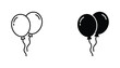 © Nexus - Pair of helium balloons icon set featuring festive outline and solid black silhouette styles for party designs