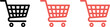© Kha - Shopping cart icon set, modern ecommerce icons in outline and flat design style for online shopping retail apps and digital marketplace graphics.