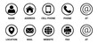© Rahman Studio - Outline contact information icons set represents common communication methods for business featuring name, location, cell phone, phone, email, address, website, and fax.