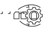 © Aiman - Batch processing vector icon illustration featuring a stack of digital documents being sequentially processed through a mechanical gear with curved arrows, symbolizing automated workflow efficiency.