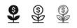 © drawing lines - Financial Growth Investment and Money Plant Icon Set