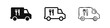 © drawing lines - Food delivery truck icon set for catering, restaurant, and logistics services.
