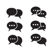 © Mdkudrat - Six speech bubble conversation icons with dots inside isolated design