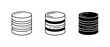 © Rohan - Database Icons, Data Storage Symbols, Server Stack Graphics. Three distinct vector illustrations representing data servers, cloud storage, and information management.