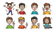 © Hasib - Emotional Spectrum: A collection of expressive cartoon people, each portraying a unique emotion, showcasing the vast range of human feelings from happiness to sadness, curiosity to fear.