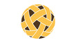 © Azan - Hand-drawn rattan ball vector icon representing sepak takraw sports, featuring a clean minimalist line art illustration of the traditional woven ball for athletic games and cultural recreation.