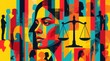 © Masque - Abstract concept of women's rights featuring the scales of justice and gender equality.