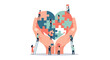 © mbendo - People working together to build a heart with puzzle pieces