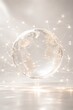 © muhagraph - A luminous globe of Earth, illuminated by city lights, is surrounded by a network of glowing connections, symbolizing global connectivity and technology.