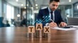 © Sukon - Business financial budget and annual tax deduction concept featuring growing charts.
