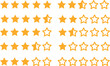 © maximilian - Illustrazione vettoriale di stelle di valutazione da 1 a 5 per sistemi di rating, recensioni e feedback. Ideale per interfacce UI, e-commerce, app e piattaforme di giudizio.