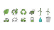 © Halima - Eco-Friendly Icons: A visual collection of eco-friendly symbols, showcasing concepts of renewable energy and environmental conservation.
