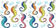 © TA graphic design - Vector illustration of a seamless floral paisley pattern featuring a cute green sea dragon serpent and stylized cobra snake art
