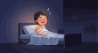 © John - A Frightened Child Awakes in the Midnight Darkness, Experiencing Fear and Vulnerability
