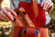 © Bohdan - Open brown leather belt pouch