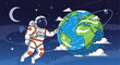 © mat - Astronaut in Space Suit Holding Earth.