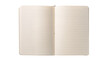 © Johnson - Open blank lined notebook with cream pages, isolated on transparent background