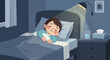 © Fatah - A Young Child Struggles to Sleep with a Mild Fever, Under a Bedside Lamp