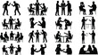 © MD. SOHAN MIA - Business people collaborating in meeting icons isolated on white background, Vector