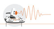 © Gunawan - Abstract Ultrasound Scanner Depicting Data Visualization and Medical Analysis Illustration