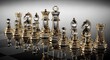 © ratna - Luxury crystal and gold chess pieces on reflective board