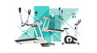 © Wahyu - Dynamic Fitness Equipment Illustrations For Health And Wellness Marketing