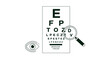 © Rima - Eye Test Chart With Magnifying Glass And Eye Symbol For Vision Inspection