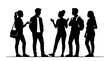 © Adoh - Group of young people talking and gesturing in silhouette.