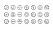 © Vita - Set of Circular Icons: Birds, Fish, Wine Glasses, Anchor, Apple, Lock, Knife, Butterfly