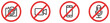 © MASUD MOMENA - No photography video mobile phones or recording icons, restriction warning symbols for privacy and security vector illustration design.