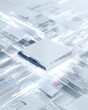 © Flower images - 光沢のある半導体チップが基板上に配置されている様子。テクノロジーや電子機器関連のイメージ素材に最適