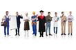 © New Africa - Graduate student and men of various occupations on white background. Choice of profession