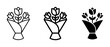 © Hasanu - Floral Bouquet Icons, Tulip Flower Arrangements, Simple Vector Graphics for Celebration and Gifting, Line Art and Silhouette Styles