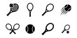 © RUBAL - Tennis Icons Set: Racquets, Balls, Sports Equipment Vector Graphics