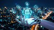 © Pinit - Digital banking concept showing AI integration in secure fintech transactions and financial technology.
