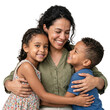 © LM - Happy Mother Hugging Two Smiling Children Transparent PNG