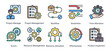 © Arjuna - Project workflow icon set featuring management,resource allocation,workflow,and agile concepts for efficient project execution and task management