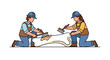 © JPGenius - Archaeologists Cleaning Dinosaur Bone Fossil
