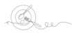 © Saif Ullah - Cutlery continuous line vector art. Continuous line drawing of a plate with a spoon and fork. Minimalist food and dining table setting vector illustration. One line art of cutlery set for restaurant