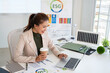 © Fahng - ESG consultant in office. professional business people in Environmental, Social, and Governance project.