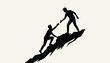 © MdHumayn - Vector silhouette of a person helping another person climb a mountain