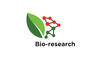 © Rohit - Biotech research logo featuring a green leaf and a red and green molecular chain for scientific and environmental studies.