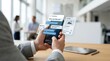 © Chroma - AI assistant chat interface on smartphone screen with virtual tools and data processing widgets, artificial intelligence technology concept